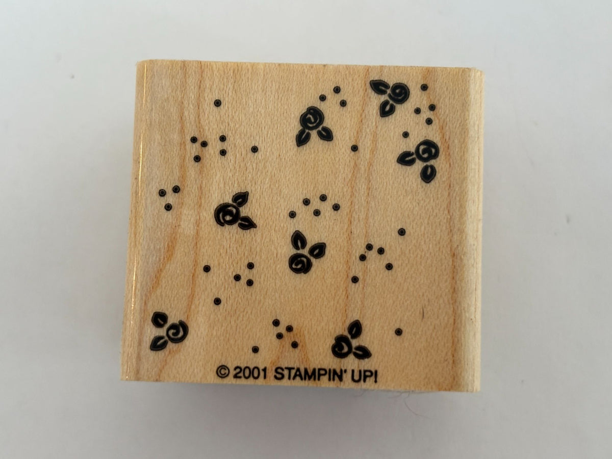 Stampin Up Rubber Stamp Rose Background Floral Dotted Card Making Paper Crafting