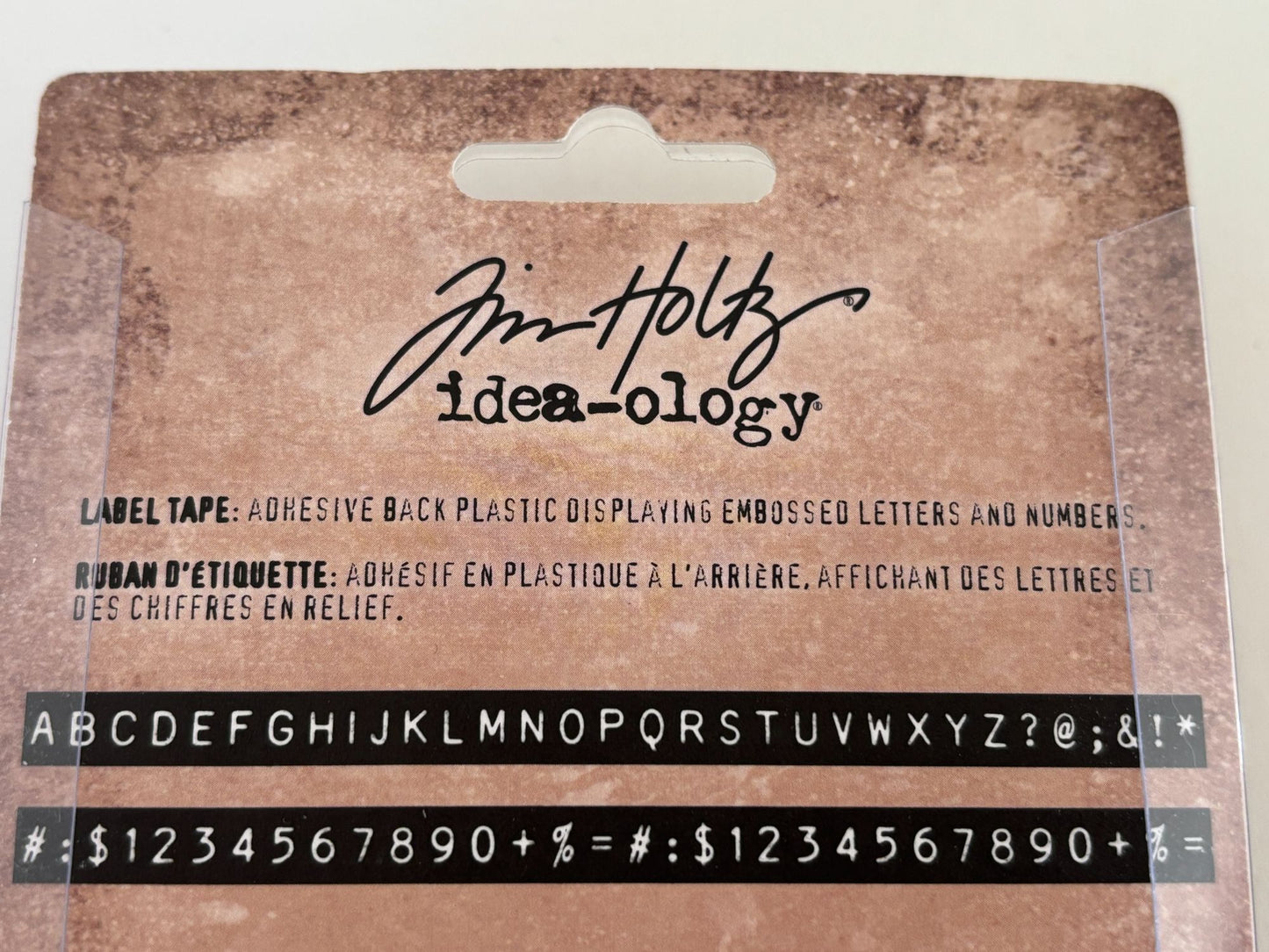 Tim Holtz Idea-Ology Label Tape 2 Rolls 2 Yards Each Embossed Letters Numbers