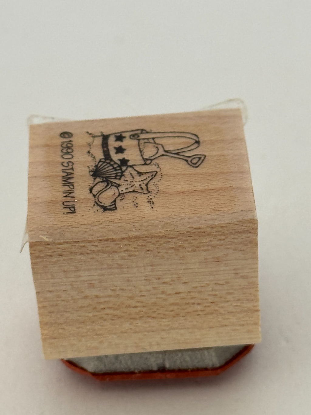 Stampin Up Rubber Stamp Beach Bucket Shells Star Fish Small Vacation Summer Tiny