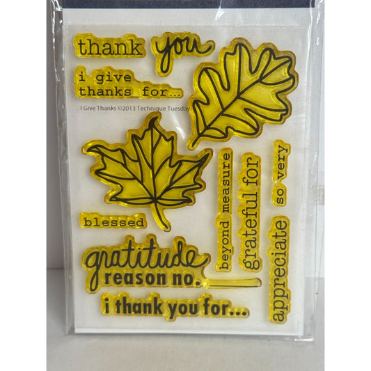 Technique Tuesday Clear Stamp Set I Give Thanks Gratitude Thanksgiving Blessed