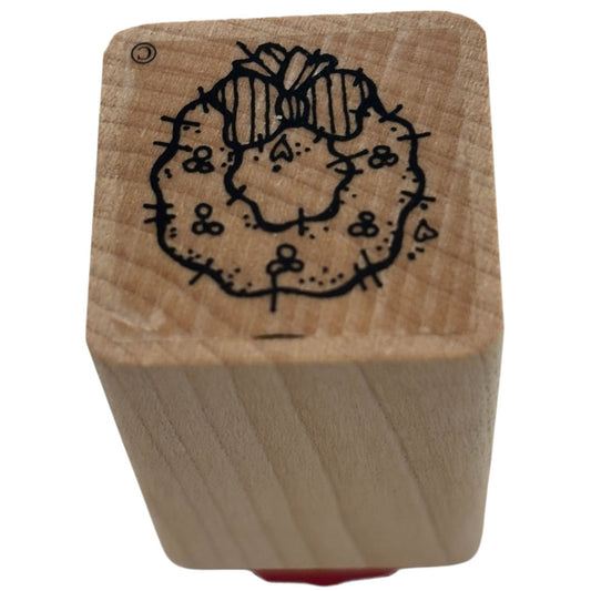 DOTS Rubber Stamp Christmas Wreath Country Patches Gift Tag Card Making 1 Inch