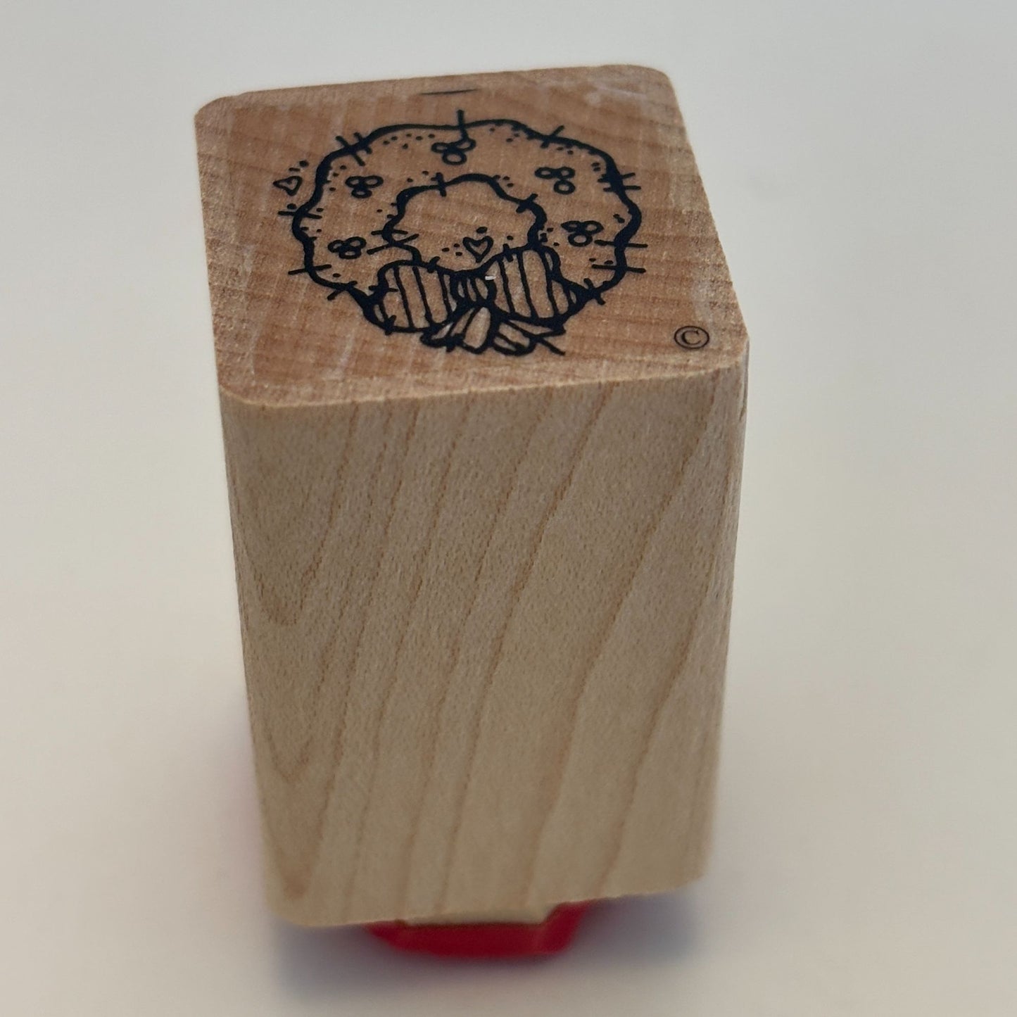 DOTS Rubber Stamp Christmas Wreath Country Patches Gift Tag Card Making 1 Inch