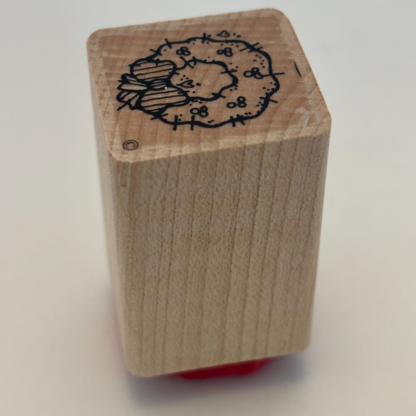 DOTS Rubber Stamp Christmas Wreath Country Patches Gift Tag Card Making 1 Inch