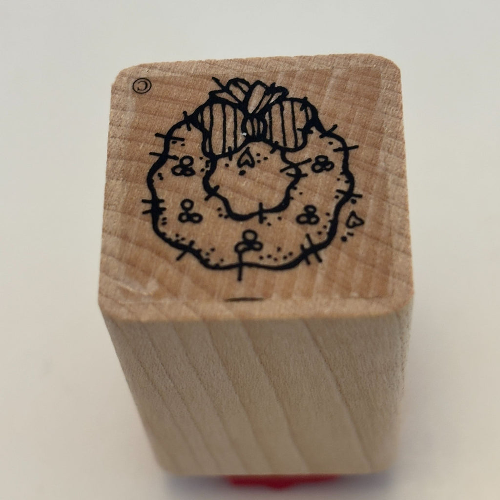 DOTS Rubber Stamp Christmas Wreath Country Patches Gift Tag Card Making 1 Inch