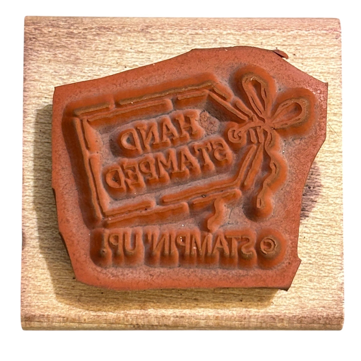 Stampin Up Wood Rubber Stamp Angel Policy Stamp Hand Stamped Crafter Card Making