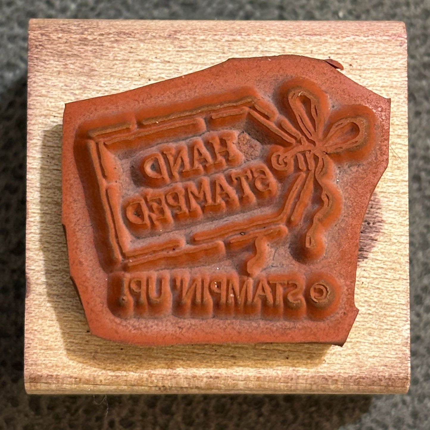 Stampin Up Wood Rubber Stamp Angel Policy Stamp Hand Stamped Crafter Card Making