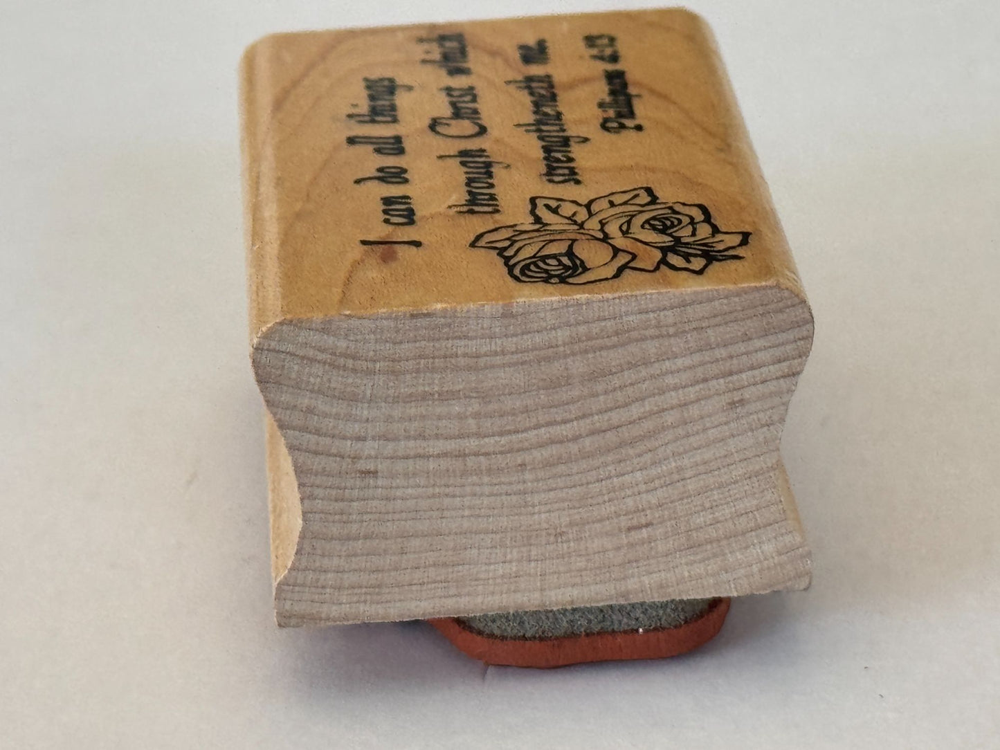 Embossing Arts Rubber Stamp Philippians Bible Quote Christ Strengthens Me Words
