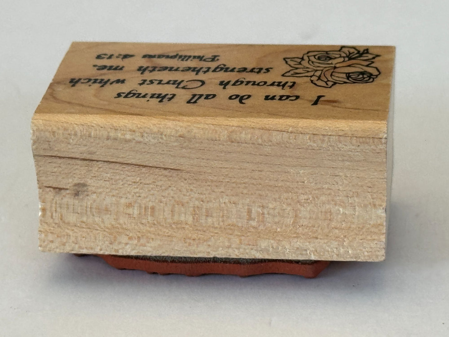 Embossing Arts Rubber Stamp Philippians Bible Quote Christ Strengthens Me Words