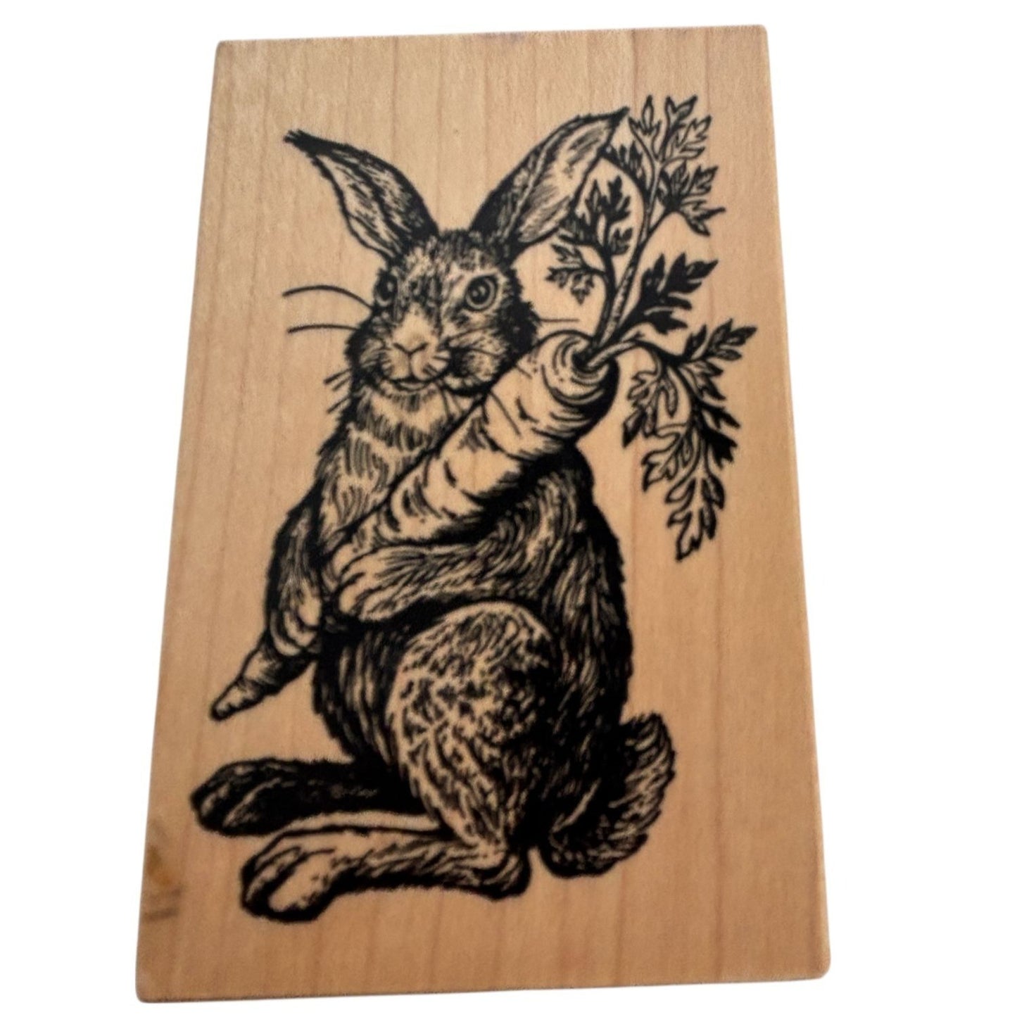 PSX Wood Rubber Stamp Garden Rabbit Carrot Easter Card Making Animal Bunny G1047