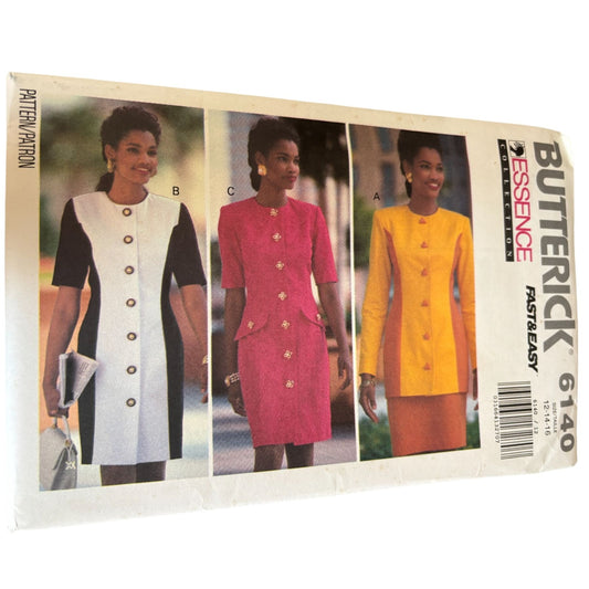 Butterick Sewing Pattern 6140 Essence Collection Dress Tunic Skirt 12 14 16 UC