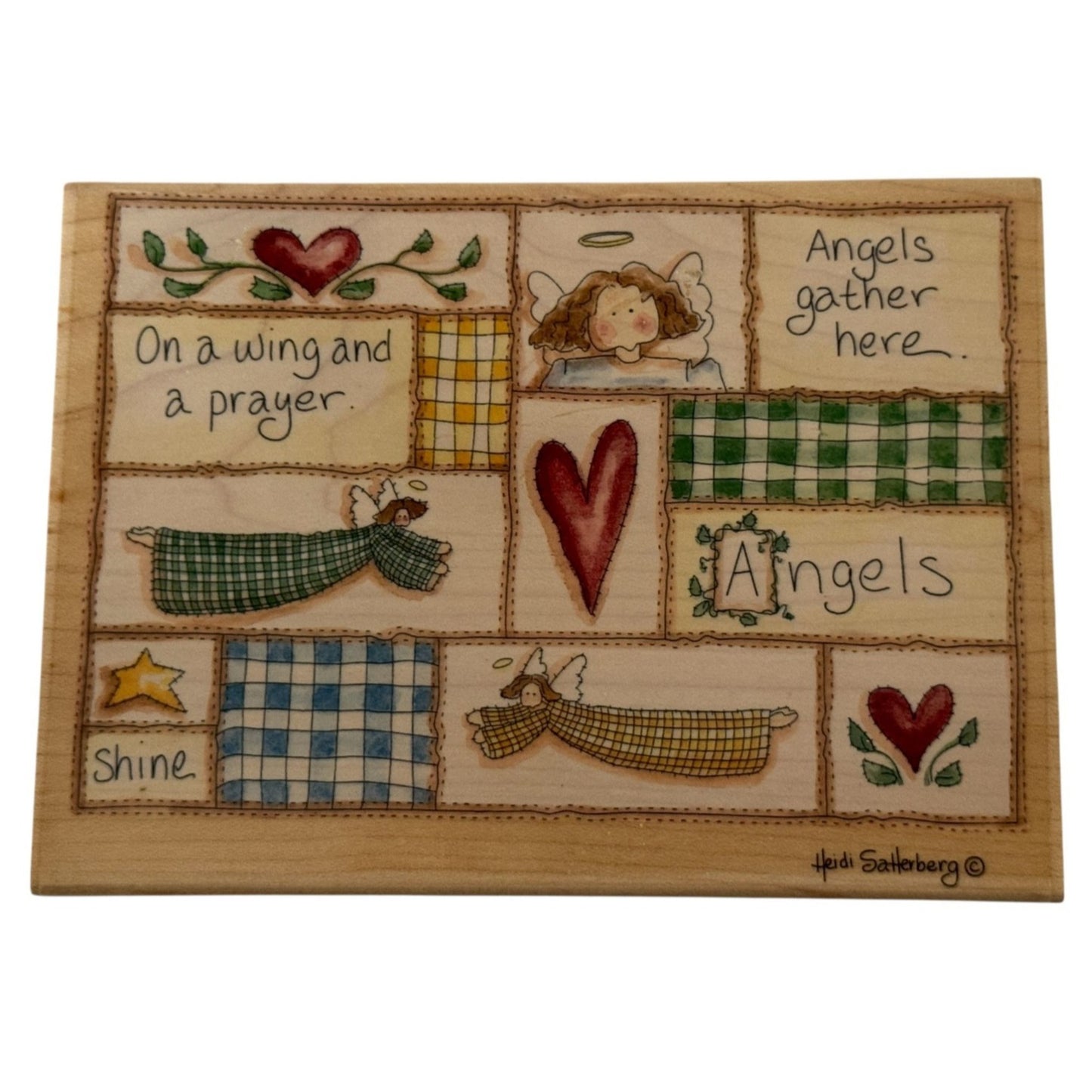 Stamps Happen Rubber Stamp Angels Gather Here Collage Prayer Heidi Satterberg