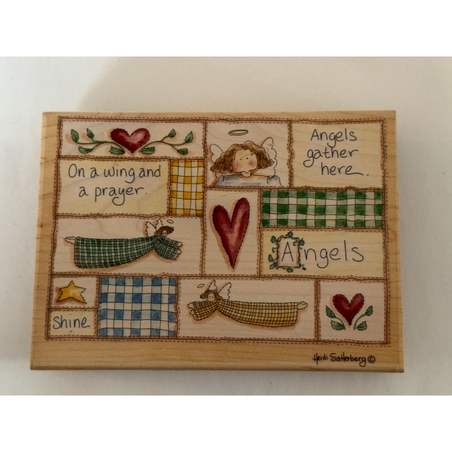 Stamps Happen Rubber Stamp Angels Gather Here Collage Prayer Heidi Satterberg