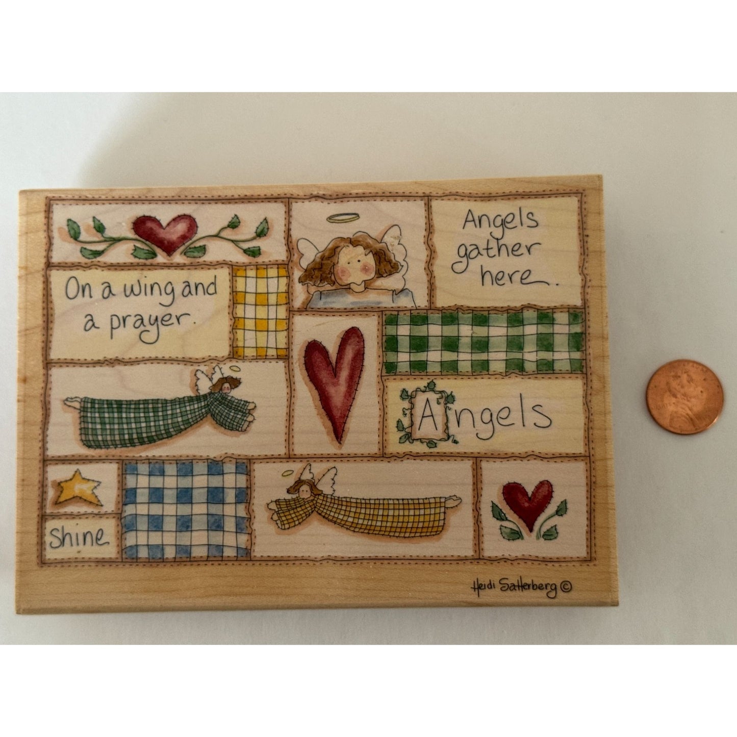 Stamps Happen Rubber Stamp Angels Gather Here Collage Prayer Heidi Satterberg