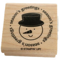 Stampin Up Rubber Stamp Seasons Greetings Snowman Circle Christmas Card Making