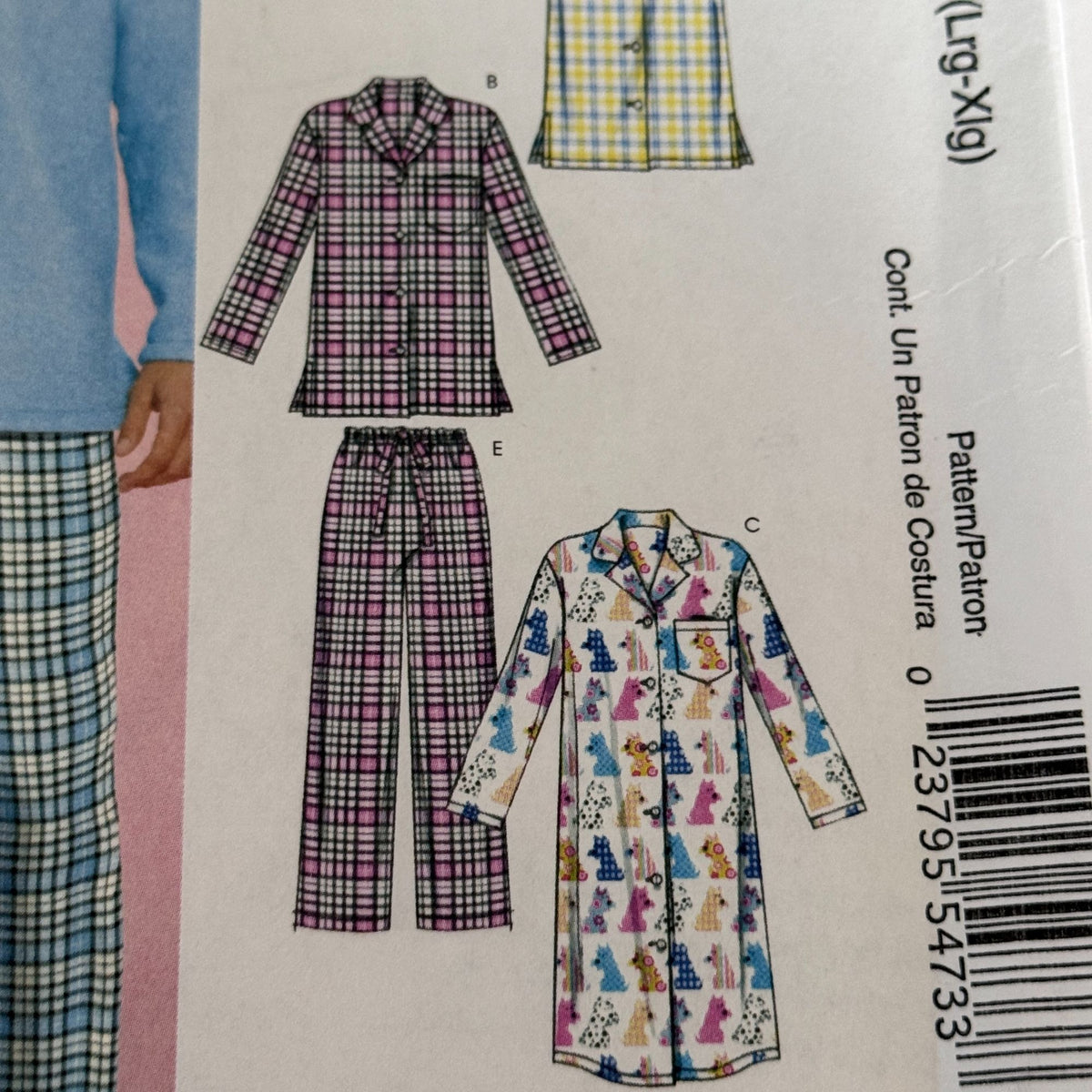McCalls Sewing Pattern M5992 Pajamas Sz L-XL Dog Sweatsuit Matching Couple Holidays Christmas Loungewear Uncut
