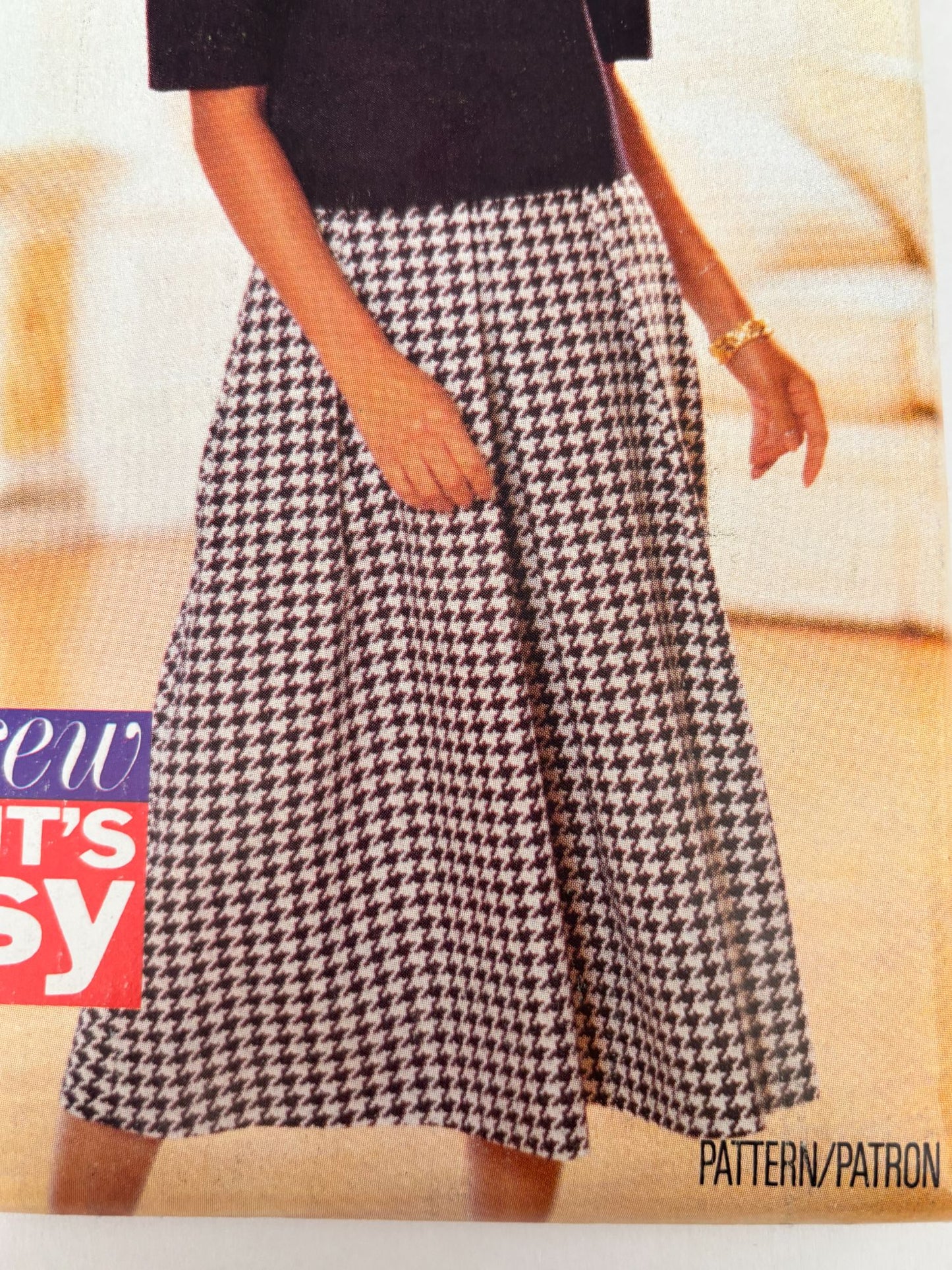 Butterick Sewing Pattern 6626 Top and Split Skirt Work Easy 1990s Uncut 6 8 10