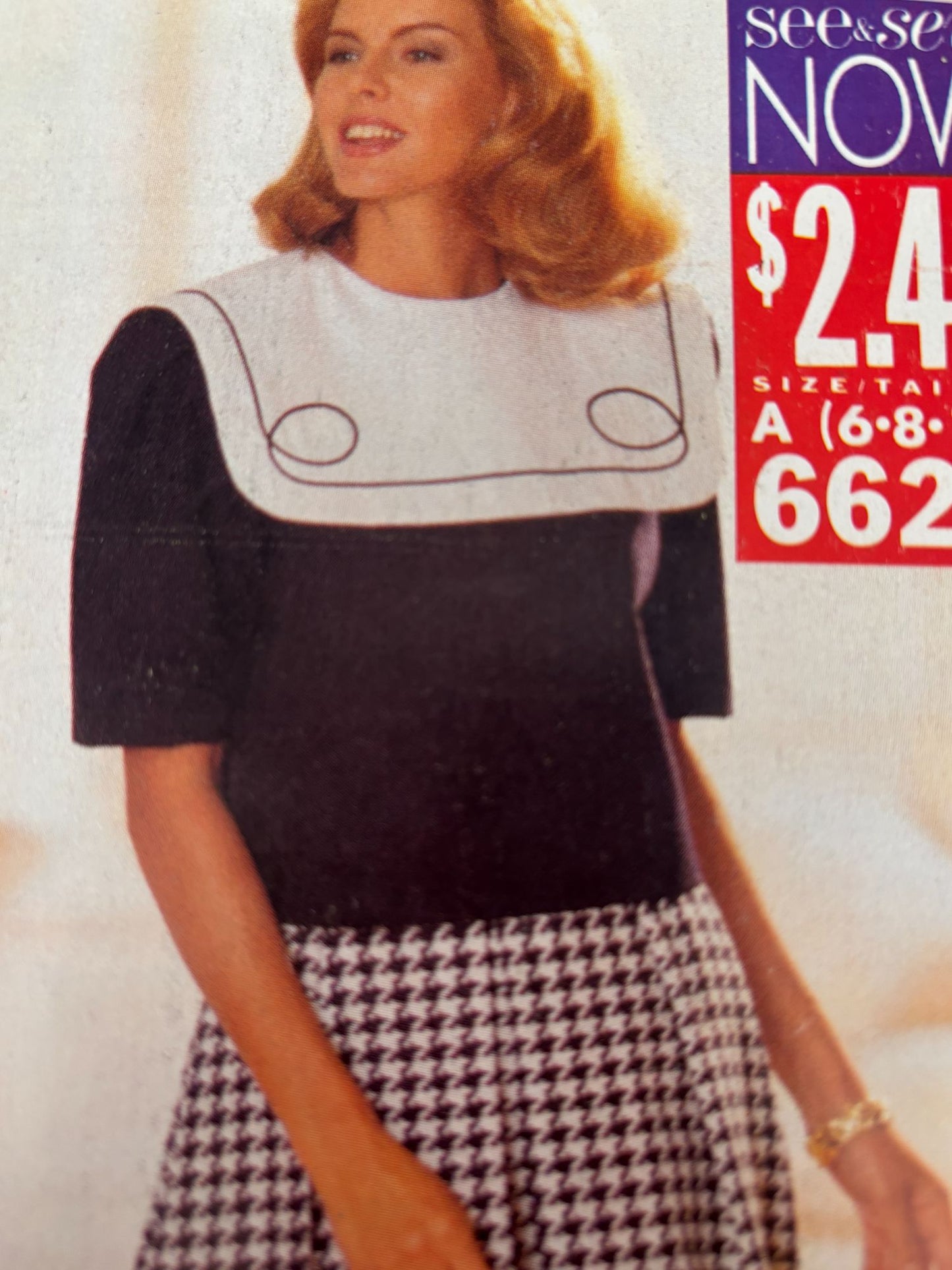 Butterick Sewing Pattern 6626 Top and Split Skirt Work Easy 1990s Uncut 6 8 10