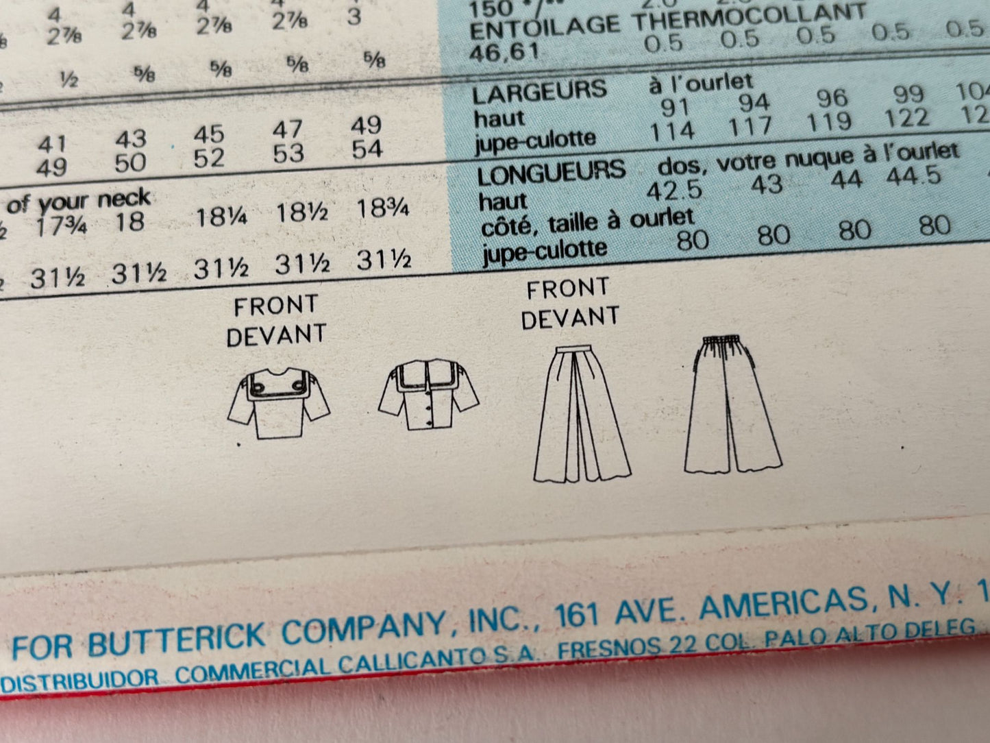 Butterick Sewing Pattern 6626 Top and Split Skirt Work Easy 1990s Uncut 6 8 10