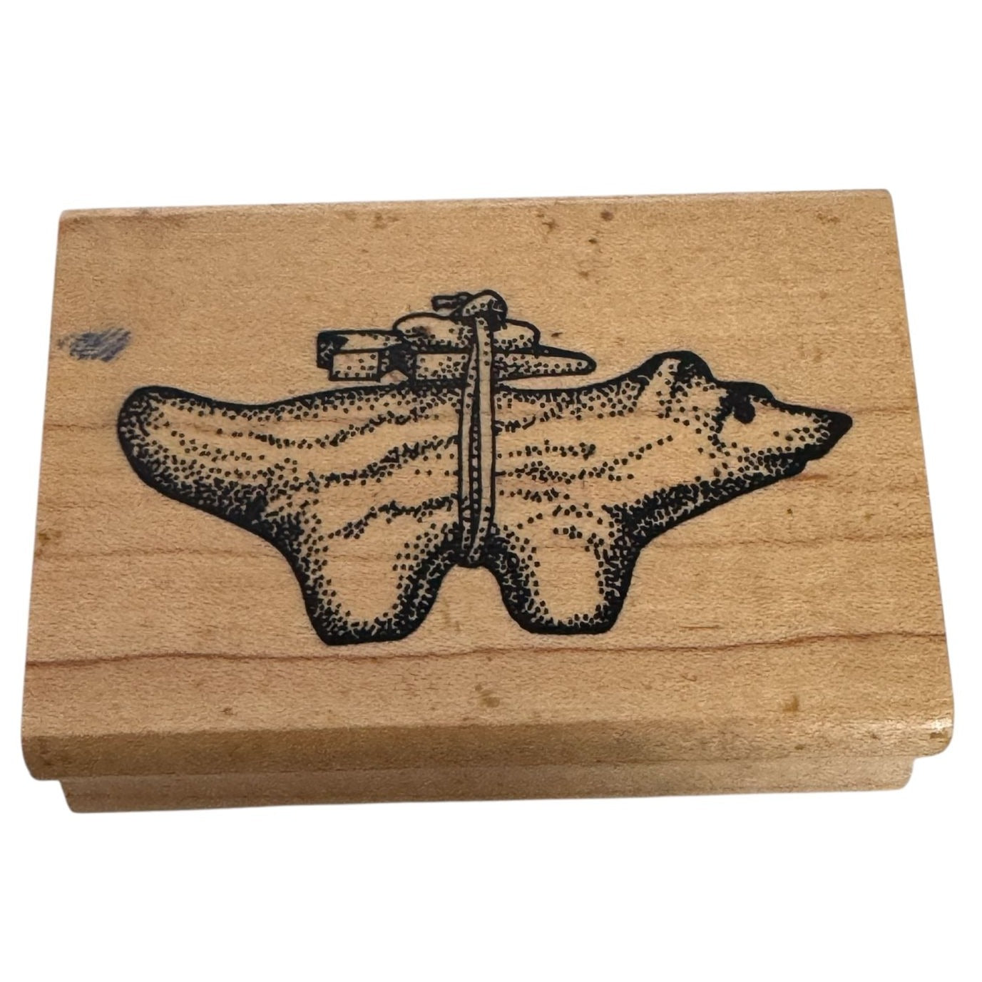 Rubber Monger Stamp Native American Bear Southwestern Symbol Supplies on Back