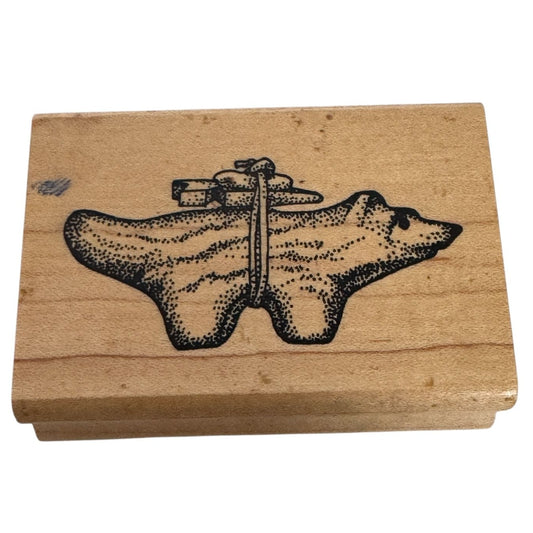 Rubber Monger Stamp Native American Bear Southwestern Symbol Supplies on Back