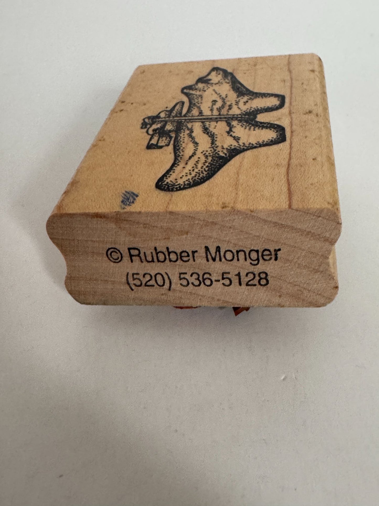 Rubber Monger Stamp Native American Bear Southwestern Symbol Supplies on Back