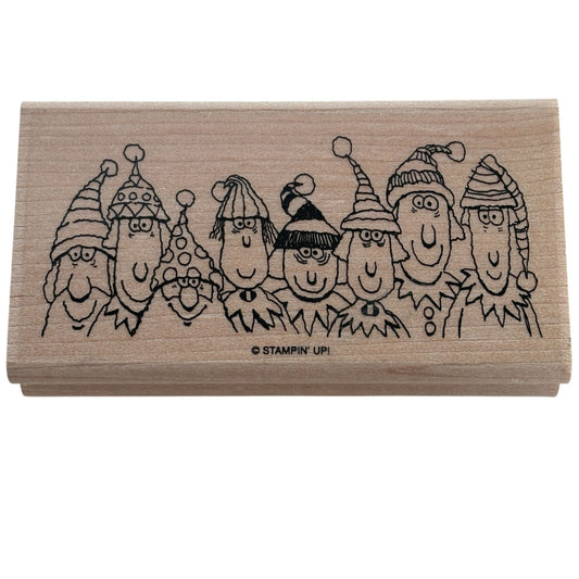 Stampin Up Rubber Stamp Christmas Elf Family Elves Card Making Funny Whimsical