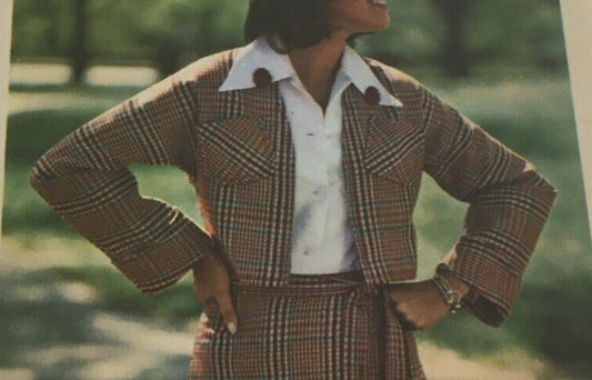 Butterick Sewing Pattern 3880 Wrap Skirt Blazer Collegiate 1970s Vintage 10 UC