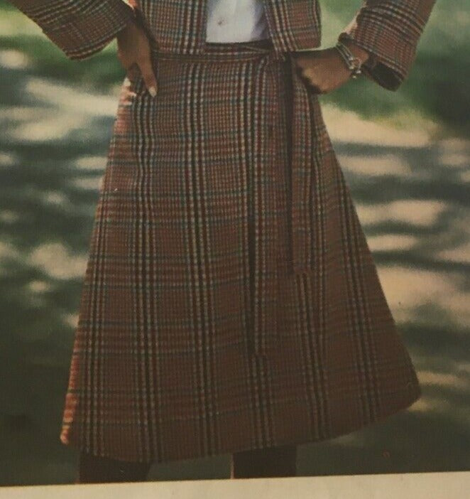 Butterick Sewing Pattern 3880 Wrap Skirt Blazer Collegiate 1970s Vintage 10 UC
