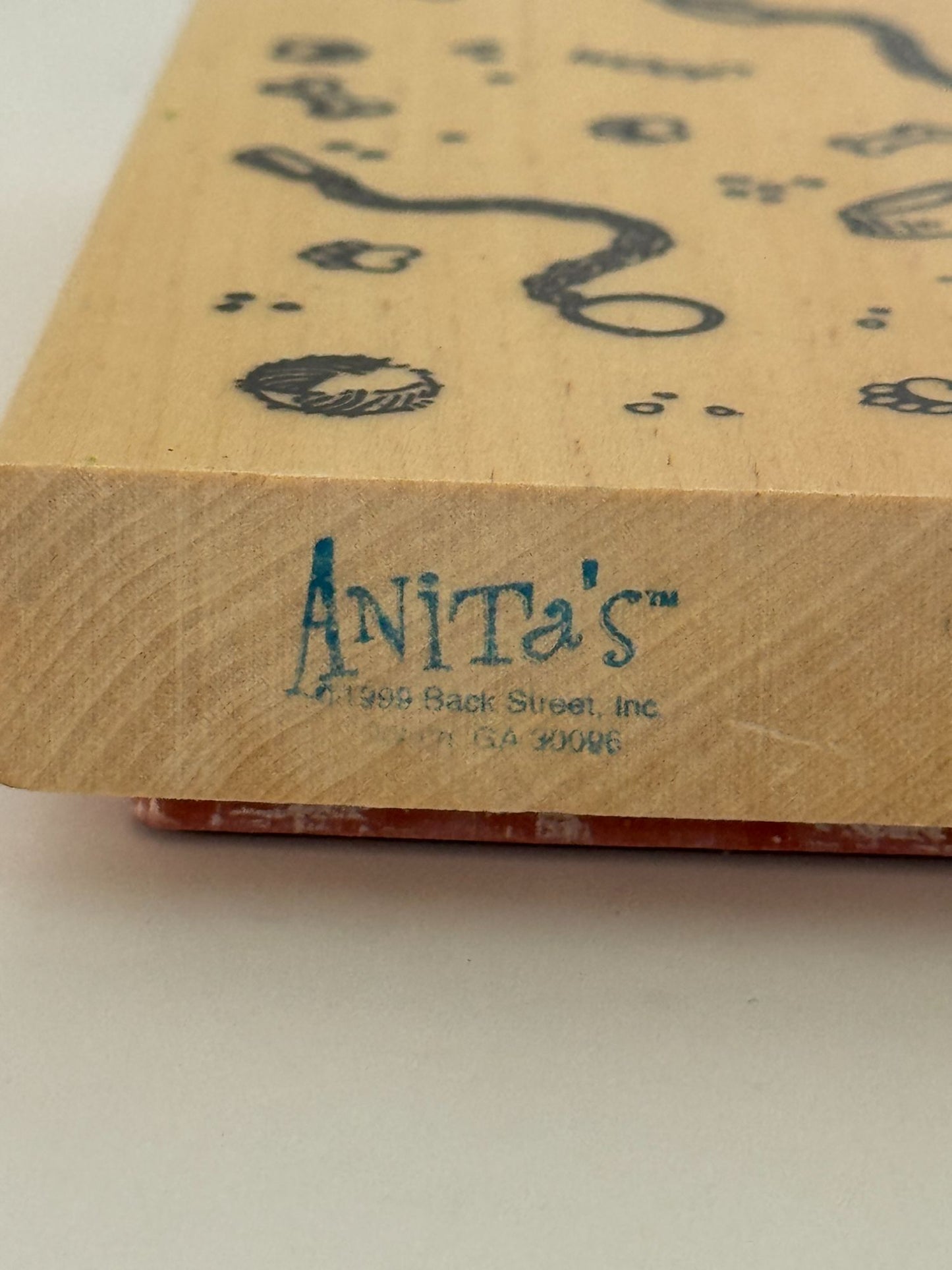 Anitas Rubber Stamp Family Pet Background Dog Cat Meow Woof Leash Bone Paw Print