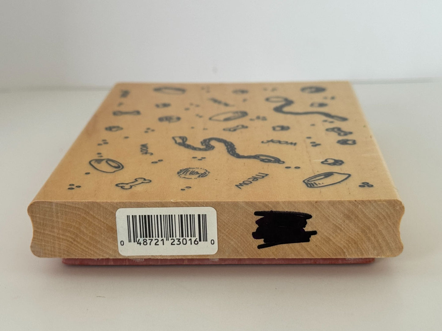 Anitas Rubber Stamp Family Pet Background Dog Cat Meow Woof Leash Bone Paw Print