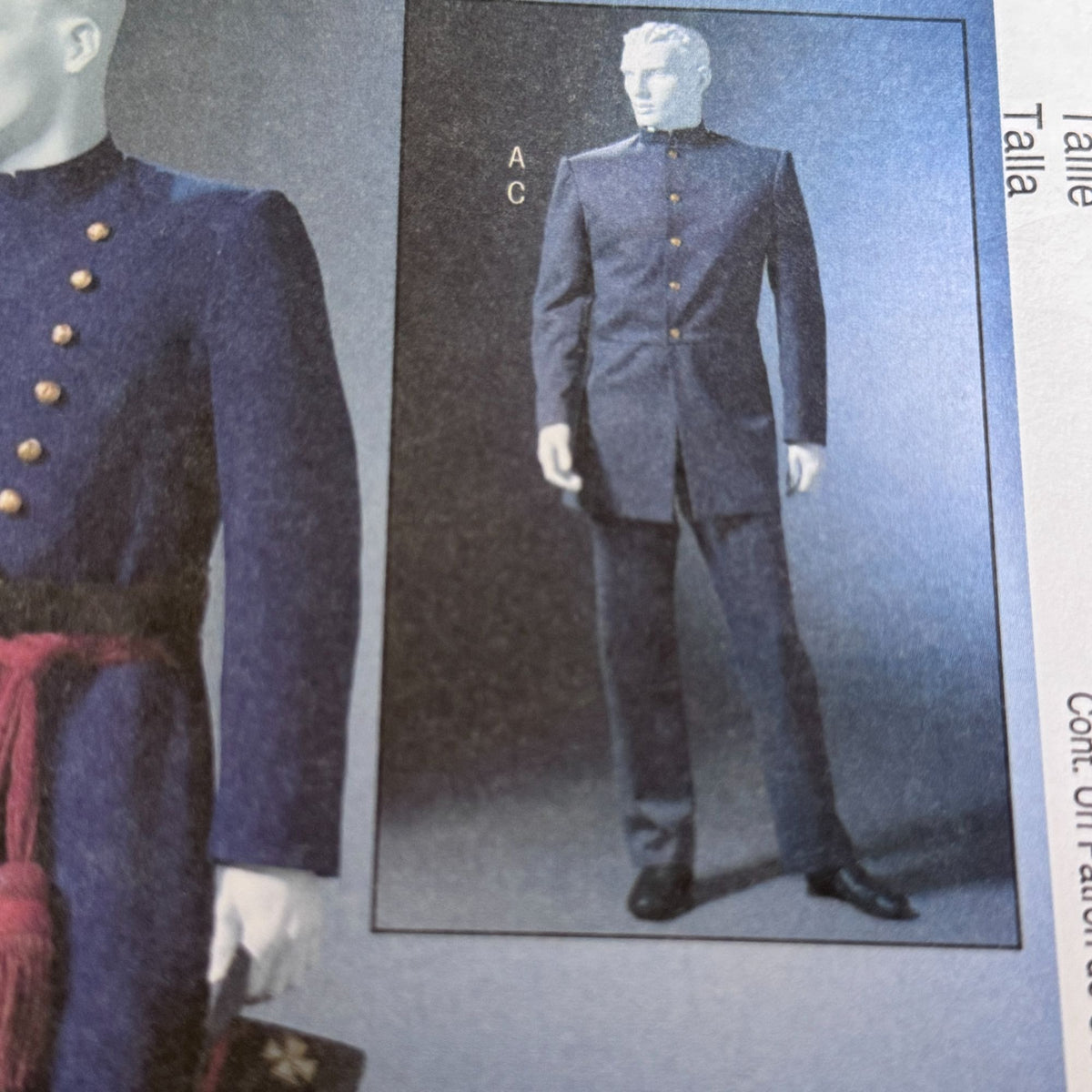 McCalls Sewing Pattern 4745 Mens Civil War Military Coat Historical Costume Reenactment 46-56 Uncut