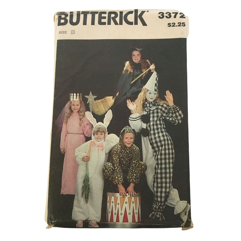 Butterick Sewing Pattern 3372 Girls Costume Rabbit Leopard Witch Clown 8-14 UC
