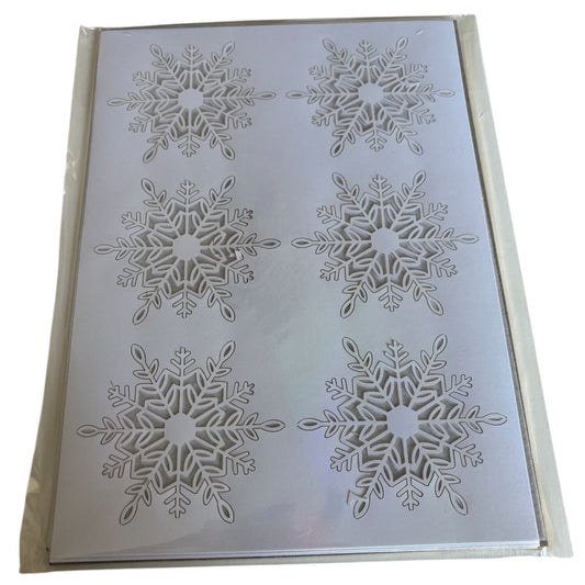 Stampin Up Wonderful Snowflakes Diecut White Iridescent Foil Winter Craft Embellishments Card Making Scrapbook