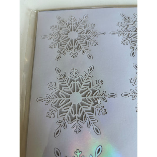 Stampin Up Wonderful Snowflakes Diecut White Iridescent Foil Winter Craft Embellishments Card Making Scrapbook