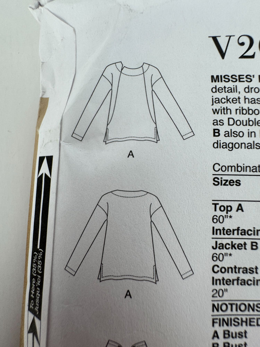 Vogue Sewing Pattern V2067 Knit Top and Hooded Jacket Sizes Round Neck 4-26 UC