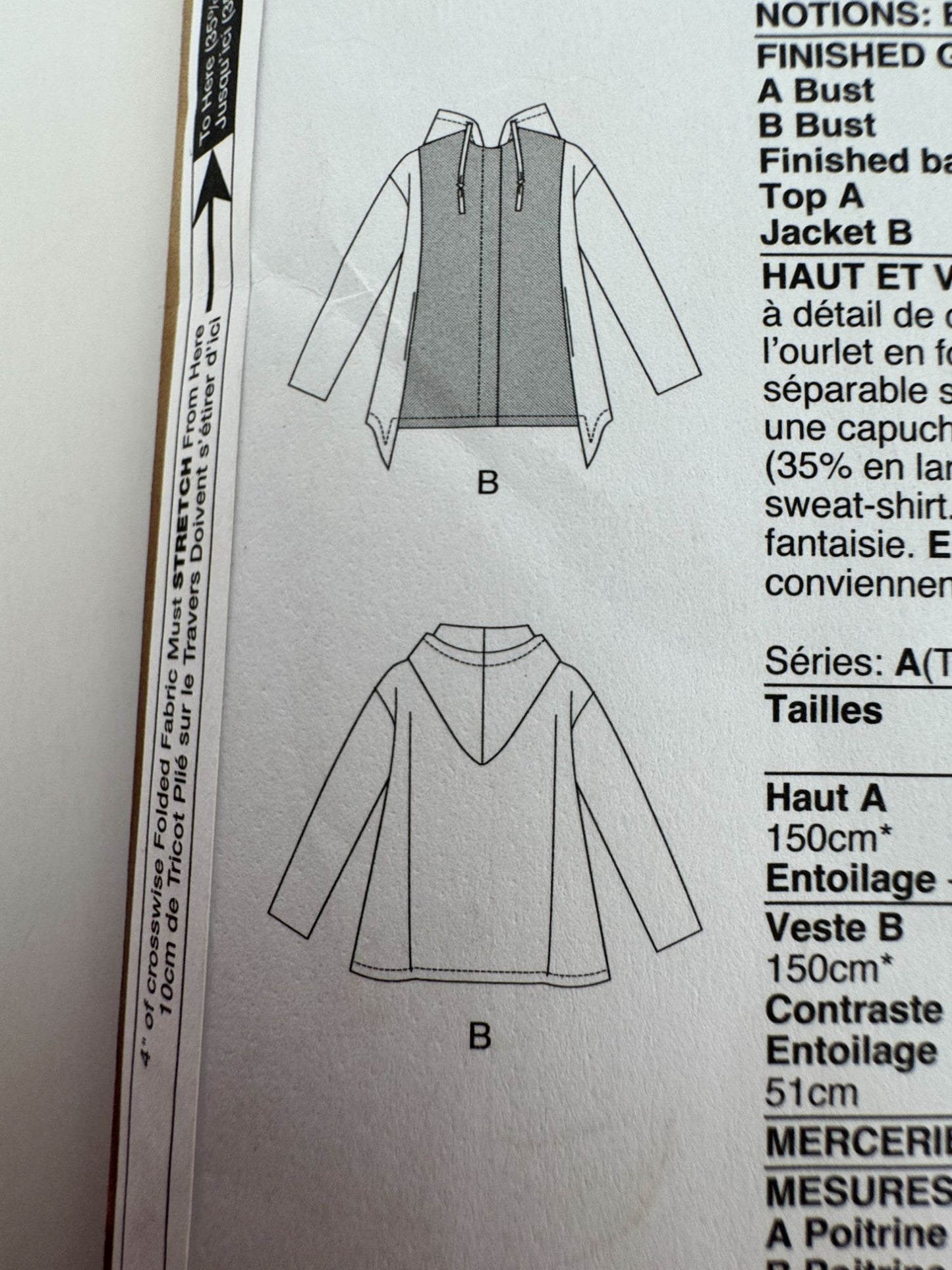 Vogue Sewing Pattern V2067 Knit Top and Hooded Jacket Sizes Round Neck 4-26 UC