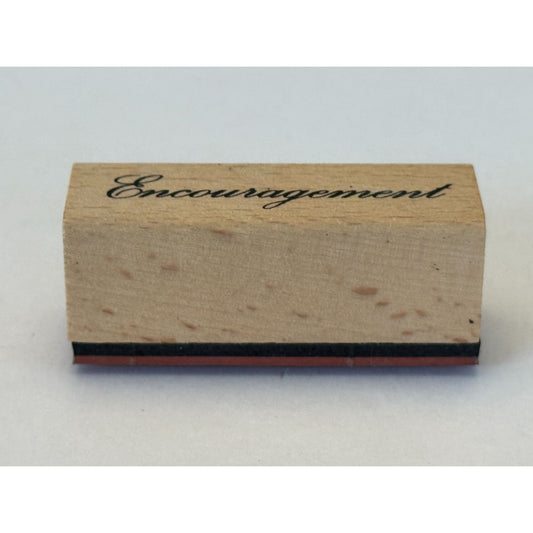 Encouragement Rubber Stamp Card Making Word Sentiment Wood Handle Crafting Tool