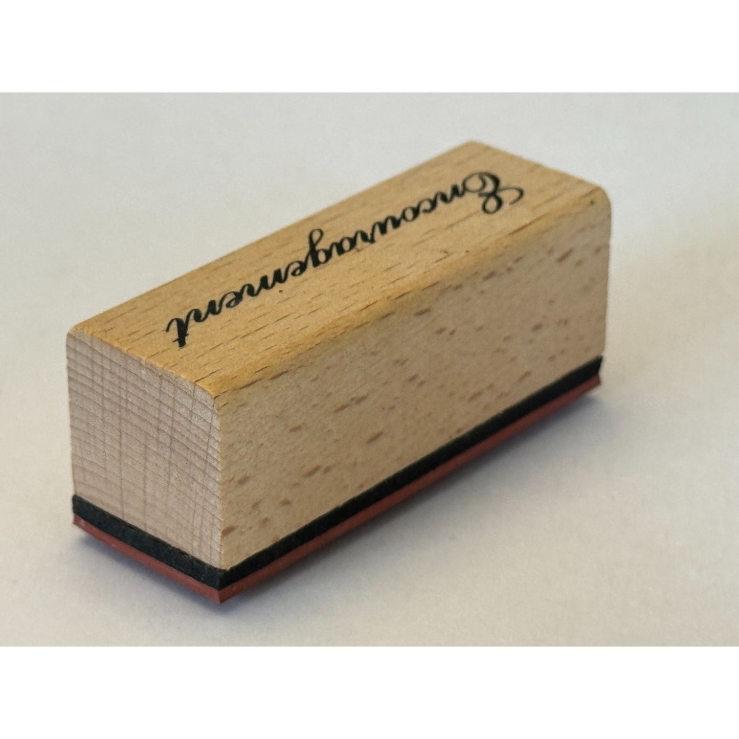 Encouragement Rubber Stamp Card Making Word Sentiment Wood Handle Crafting Tool