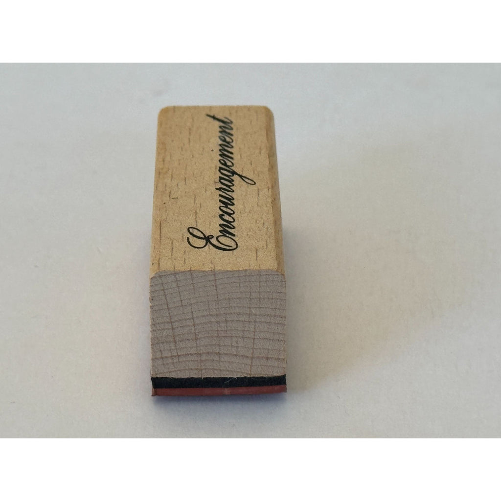 Encouragement Rubber Stamp Card Making Word Sentiment Wood Handle Crafting Tool