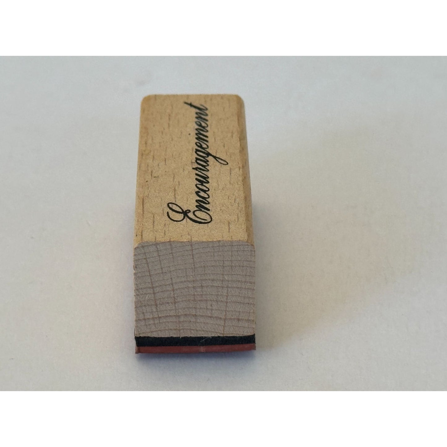 Encouragement Rubber Stamp Card Making Word Sentiment Wood Handle Crafting Tool