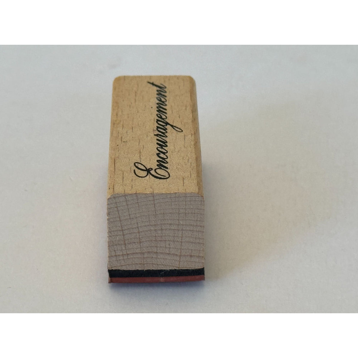 Encouragement Rubber Stamp Card Making Word Sentiment Wood Handle Crafting Tool