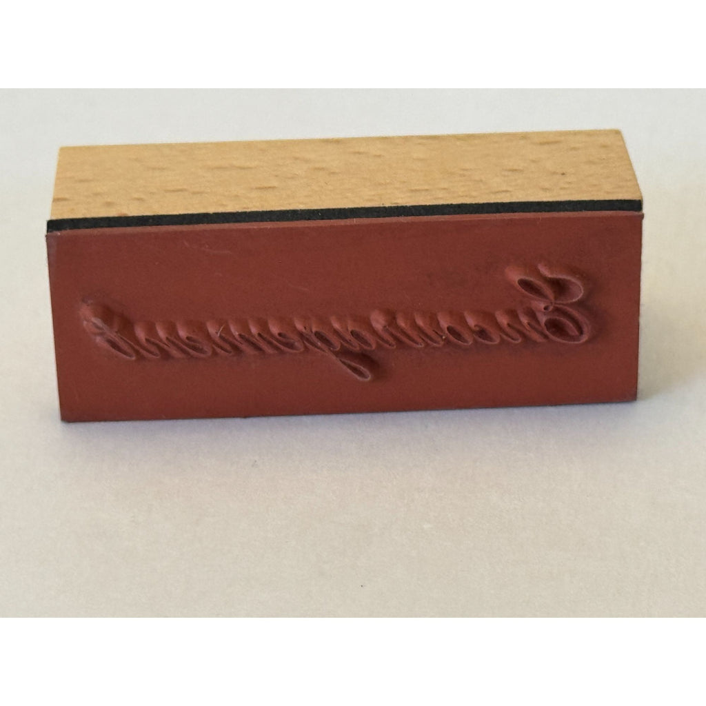 Encouragement Rubber Stamp Card Making Word Sentiment Wood Handle Crafting Tool