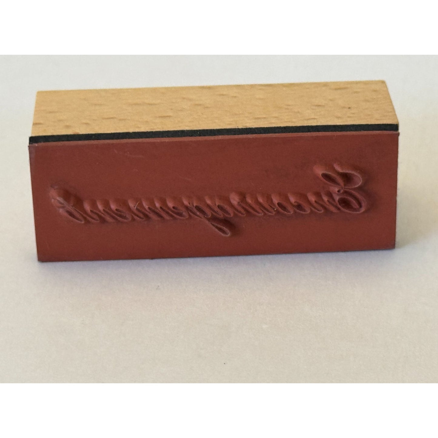 Encouragement Rubber Stamp Card Making Word Sentiment Wood Handle Crafting Tool
