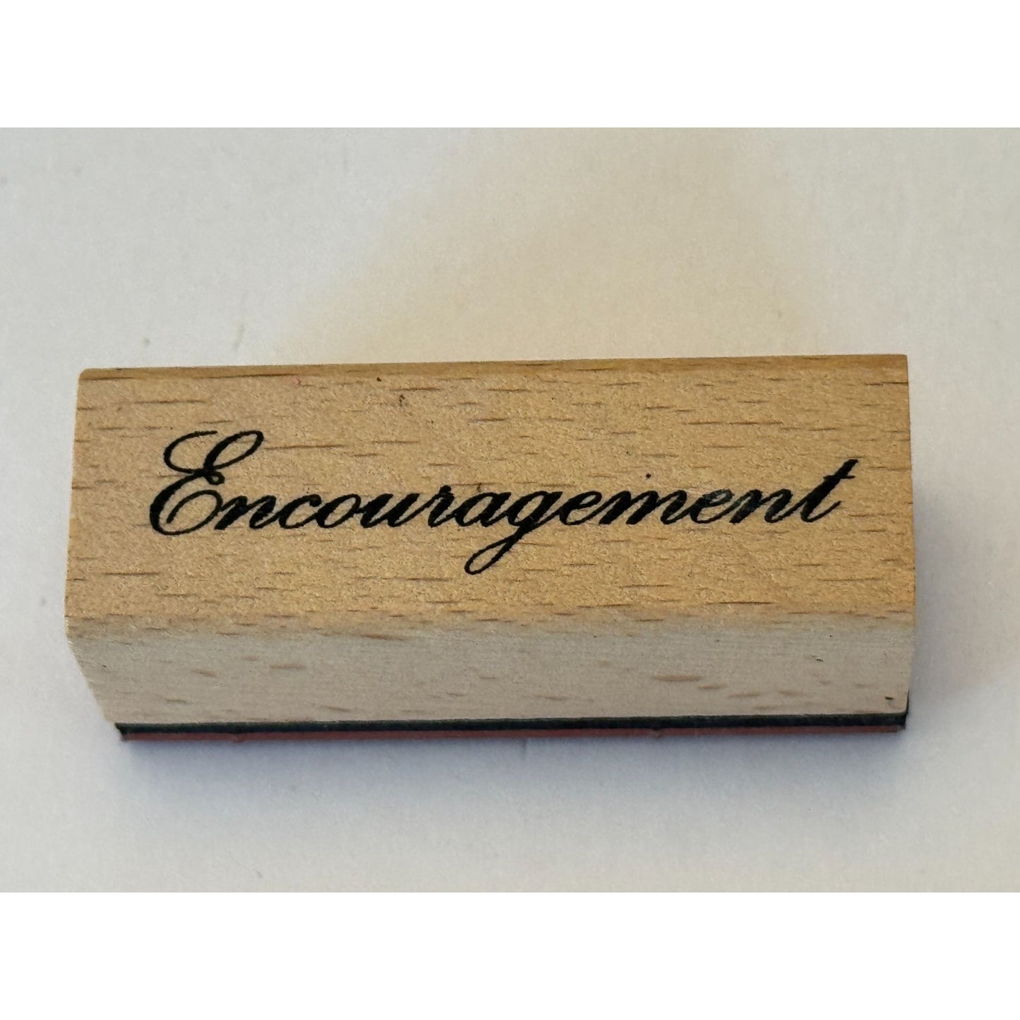 Encouragement Rubber Stamp Card Making Word Sentiment Wood Handle Crafting Tool