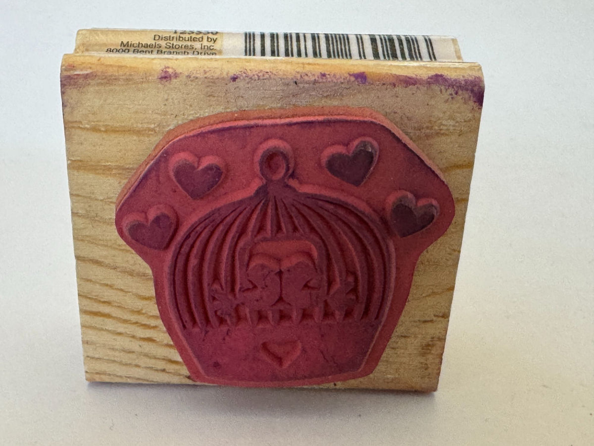 CraftSmart Rubber Stamp Love Birds Bird Cage Valentines Day Hearts Card Making