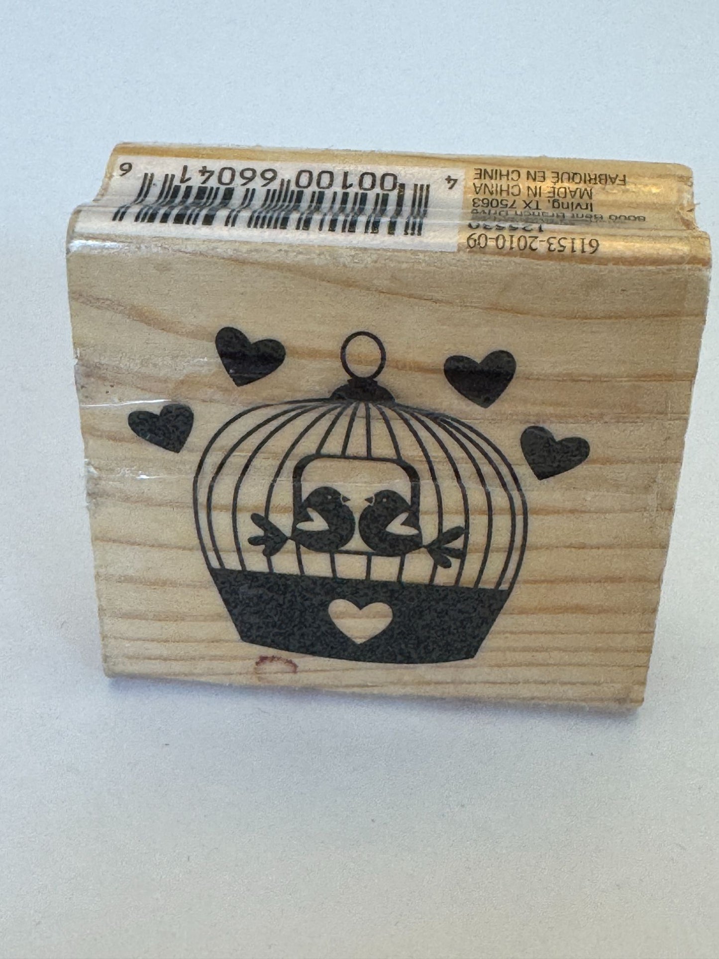 CraftSmart Rubber Stamp Love Birds Bird Cage Valentines Day Hearts Card Making