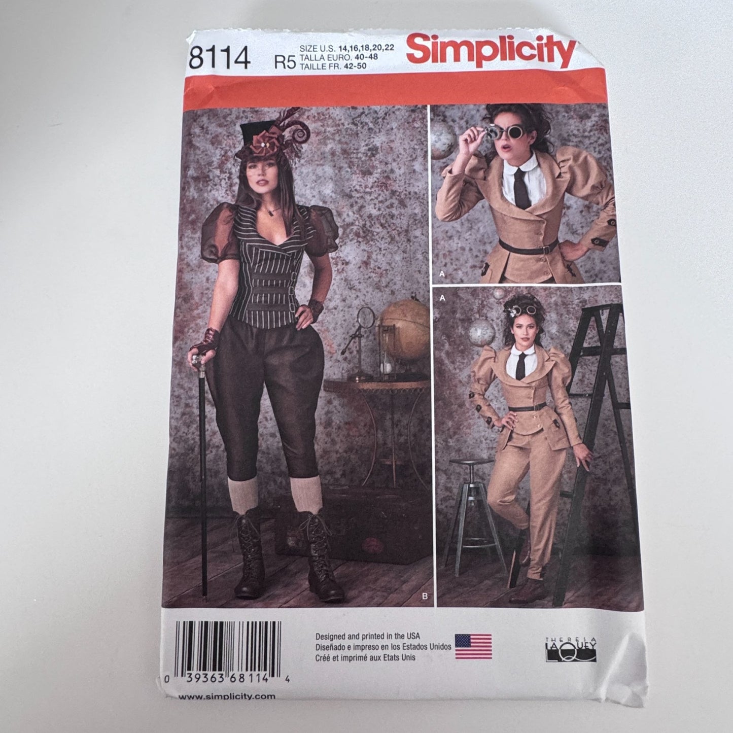 Simplicity Sewing Pattern 8114 Steampunk Costume Victorian Outfit Corset Jacket Pants Cosplay 14-22 Uncut