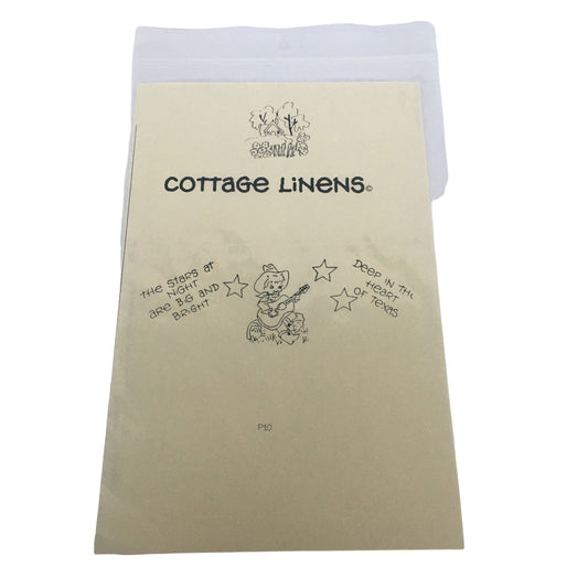 Cottage Linens Embroidery Pattern Pillowcase Texas Country Music Guitar Western Decor