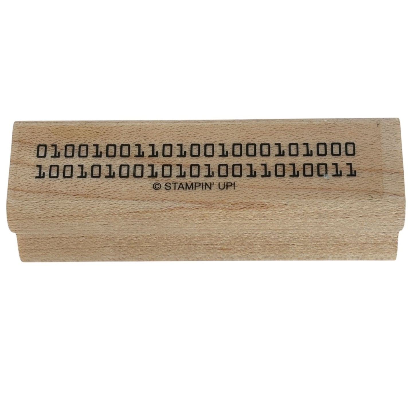Stampin Up Wood Rubber Stamp Binary Computer Code Numbers Information Technology