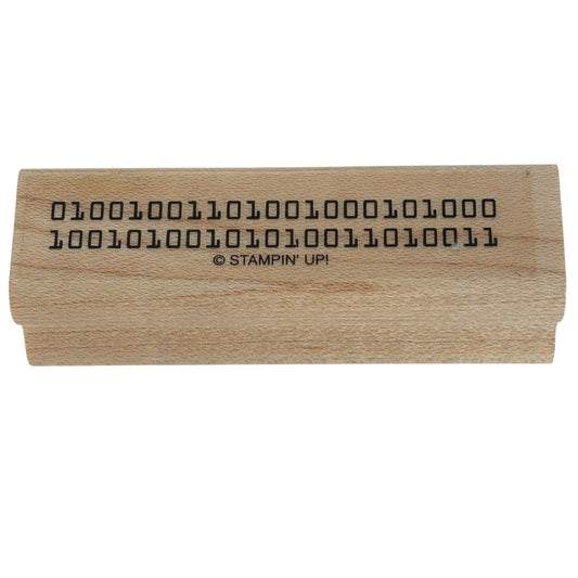 Stampin Up Wood Rubber Stamp Binary Computer Code Numbers Information Technology